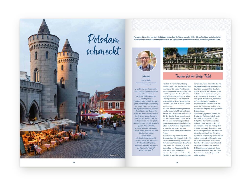 Doppelseite Potsdam schmeckt aus dem Gästemagazin